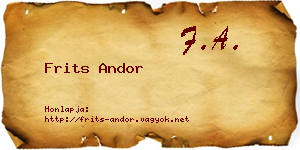 Frits Andor névjegykártya