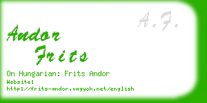 andor frits business card